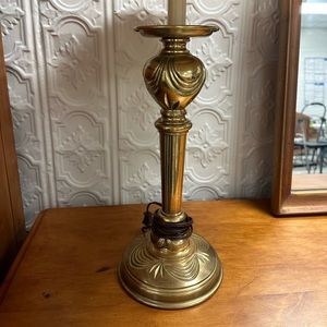 Vintage STIFFEL 30” Brass Neoclassical Candlestick Table Lamp
